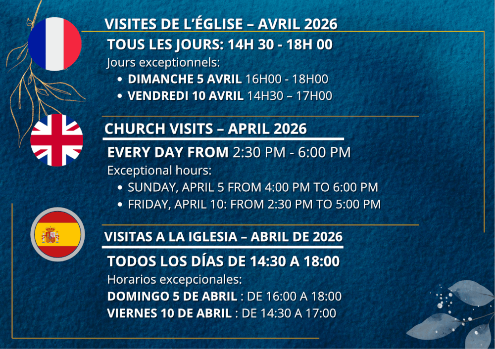 Horaires des visites - avril 2026